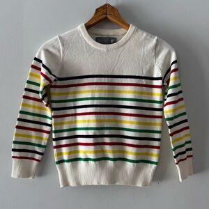 Primary Striped Sweater Sz 8-9, cotton, preppy, colorful, cute, classic, rainbow
